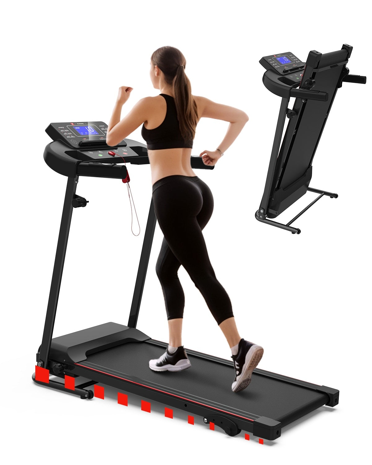Foldable Treadmill Fitness Walking Machine-Compact Home Cardio Trainer