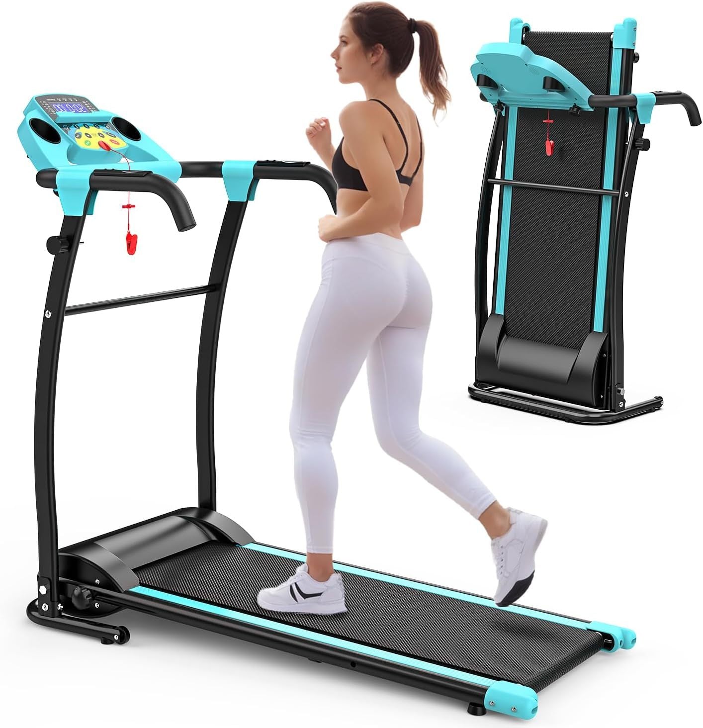 2-in1 Walking Treadmill with Handlebar-Foldable, 300 lbs. Capacity Remote Controlled for Home & Office