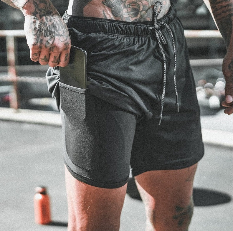 Men's Performance Compression Shorts- With Phone Pocket/Gym & Training Essentials