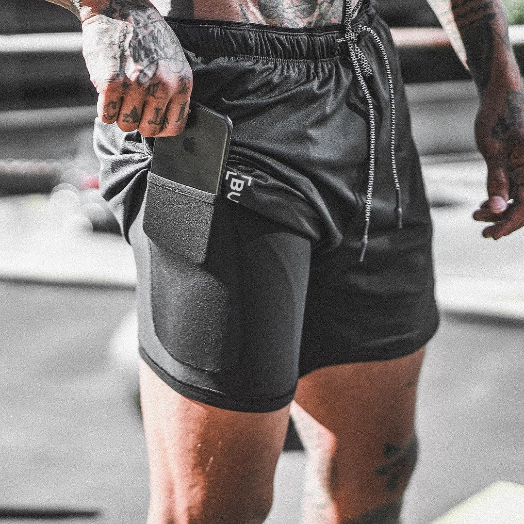 Men's Performance Compression Shorts- With Phone Pocket/Gym & Training Essentials