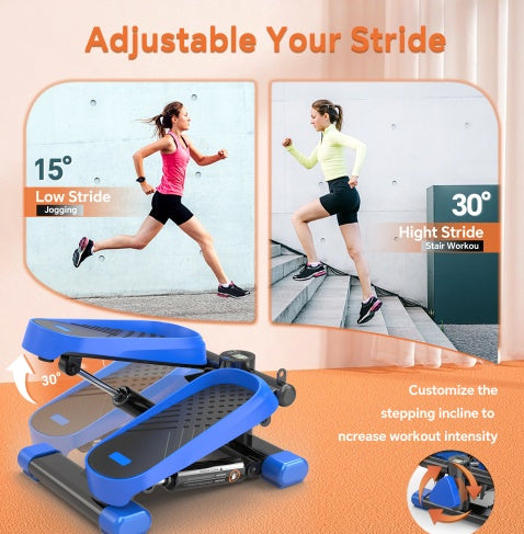 "Step & Sculpt- Compact Mini Stepper with Resistance Bands".