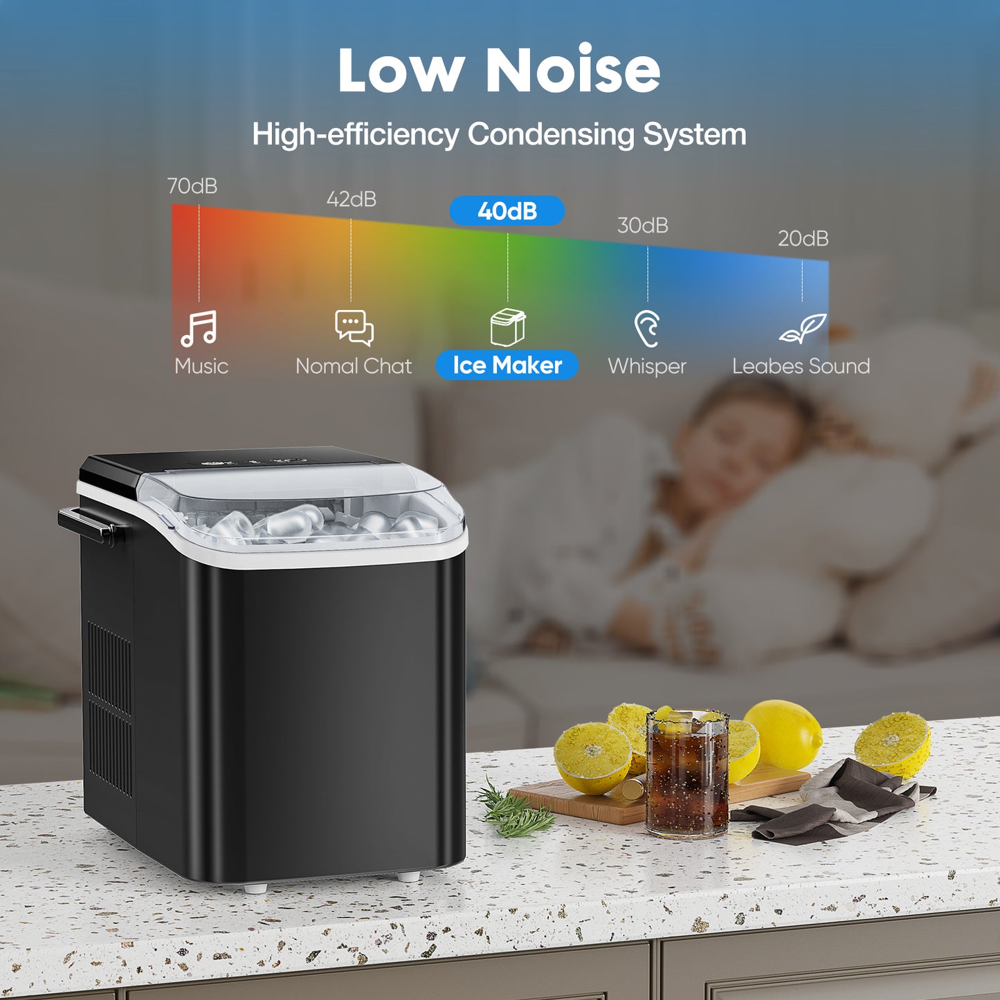 ChillVibe Portable Countertop Ice Maker- Fast Ice, Anytime, Anywhere