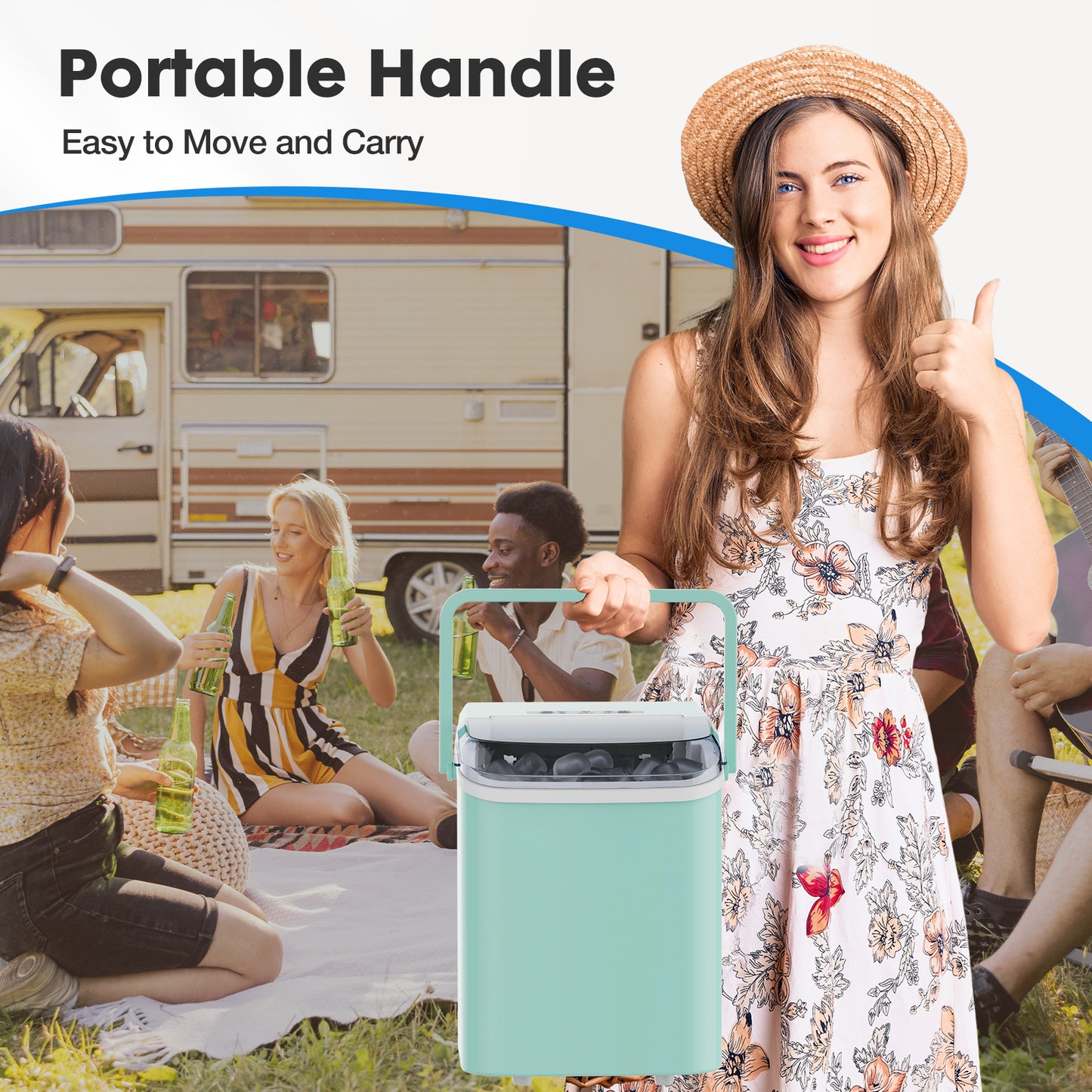 ChillVibe Portable Countertop Ice Maker- Fast Ice, Anytime, Anywhere