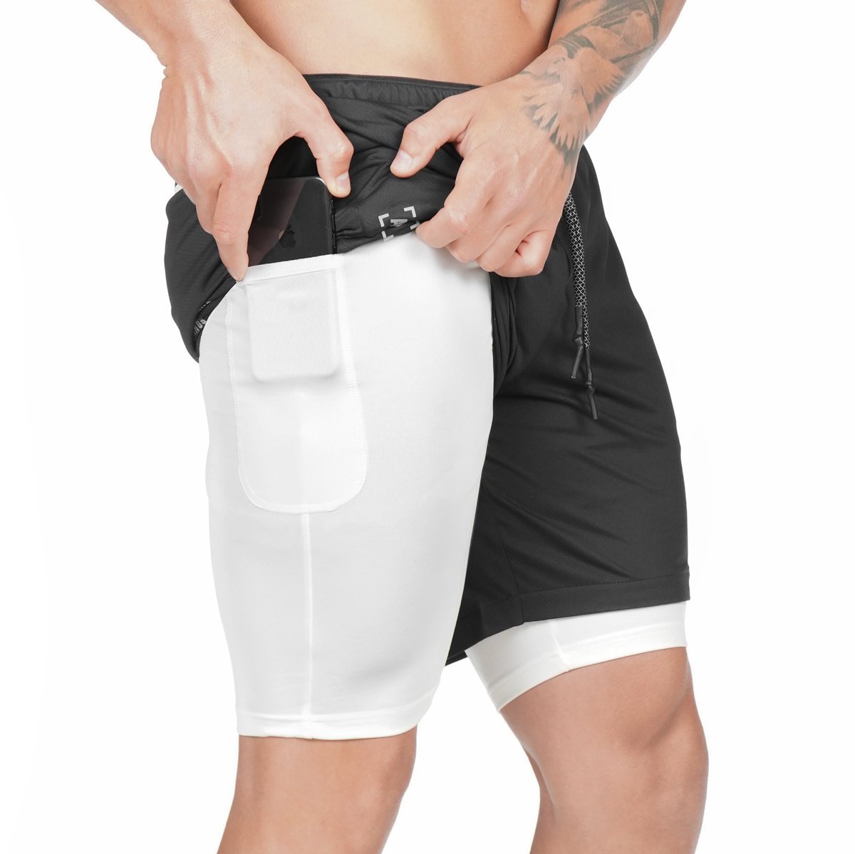 Men's Performance Compression Shorts- With Phone Pocket/Gym & Training Essentials