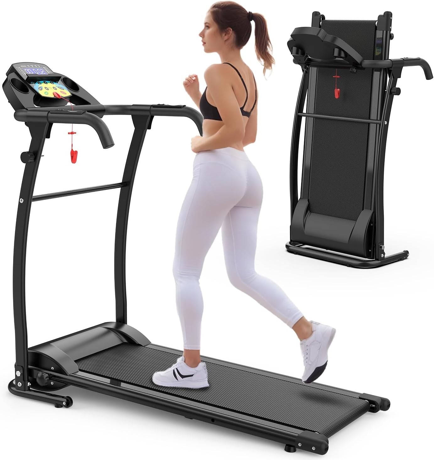 2-in1 Walking Treadmill with Handlebar-Foldable, 300 lbs. Capacity Remote Controlled for Home & Office