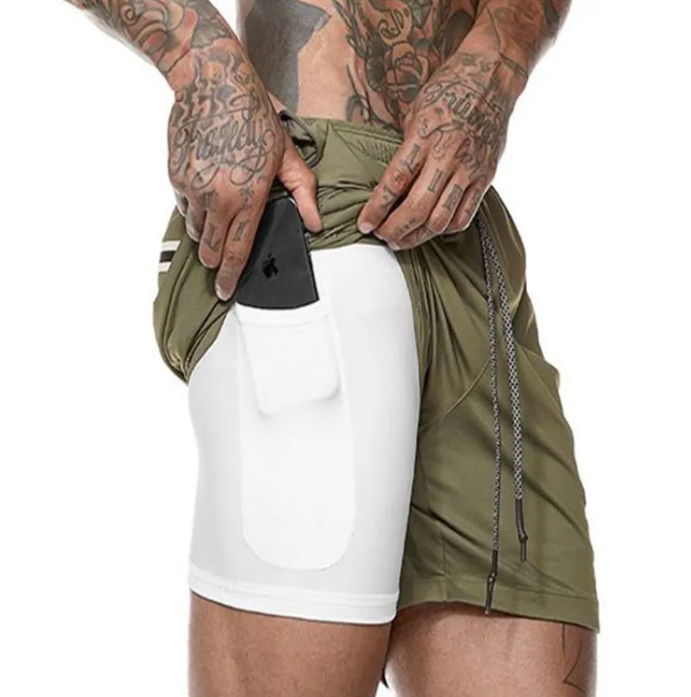 Men's Performance Compression Shorts- With Phone Pocket/Gym & Training Essentials