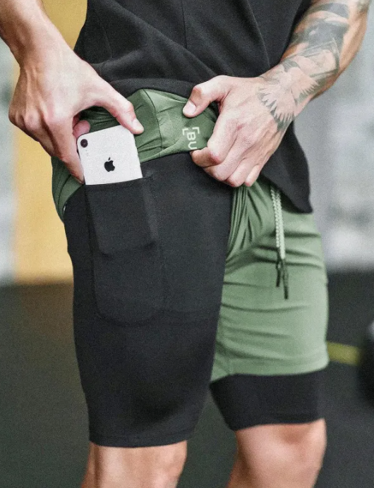 Men's Performance Compression Shorts- With Phone Pocket/Gym & Training Essentials