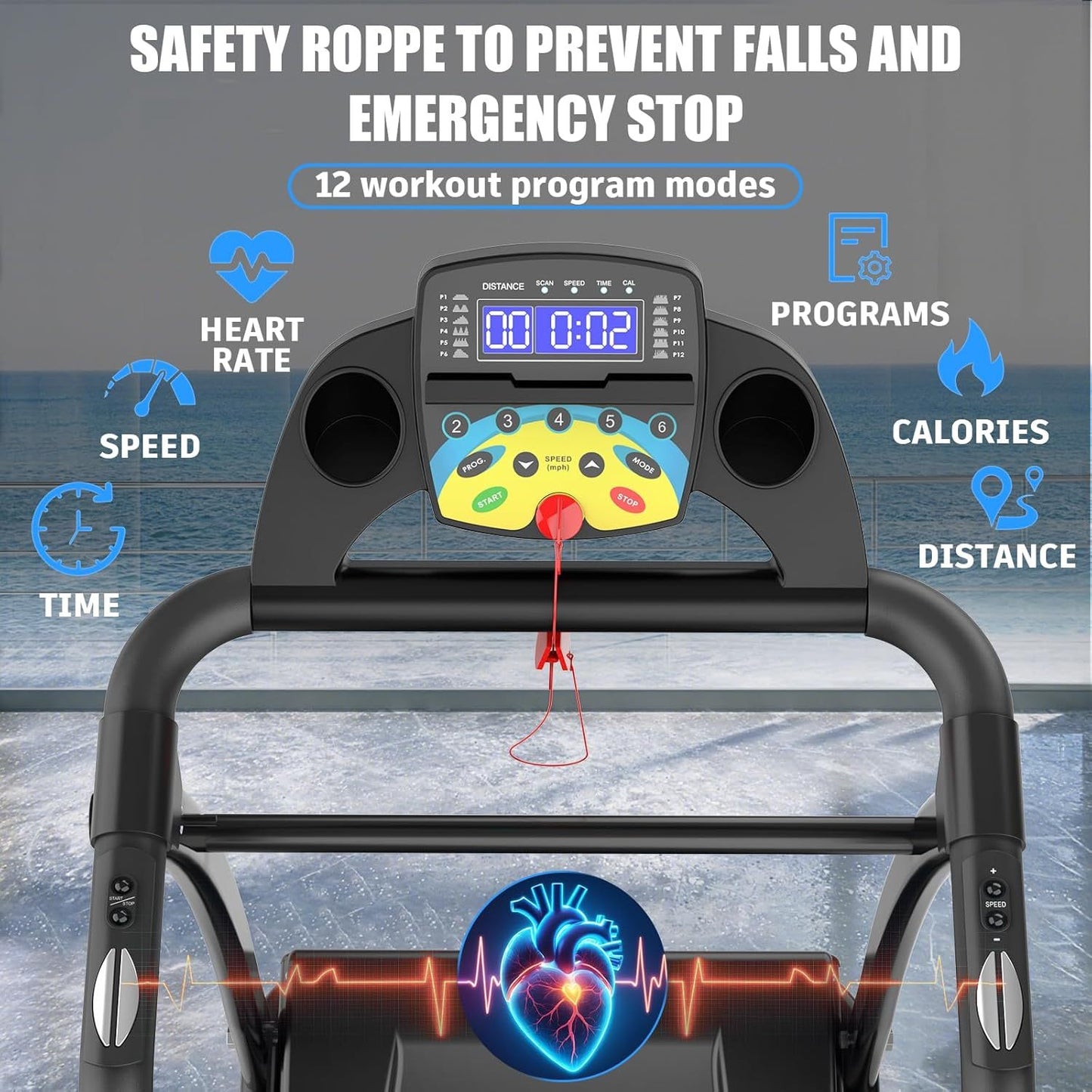 2-in1 Walking Treadmill with Handlebar-Foldable, 300 lbs. Capacity Remote Controlled for Home & Office