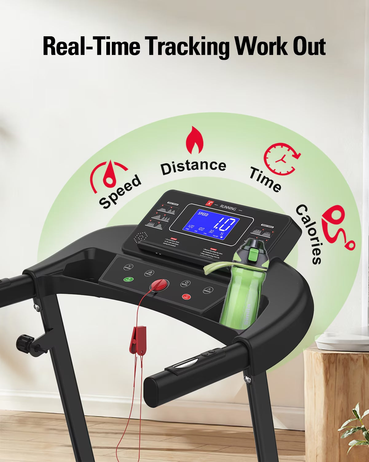 Foldable Treadmill Fitness Walking Machine-Compact Home Cardio Trainer