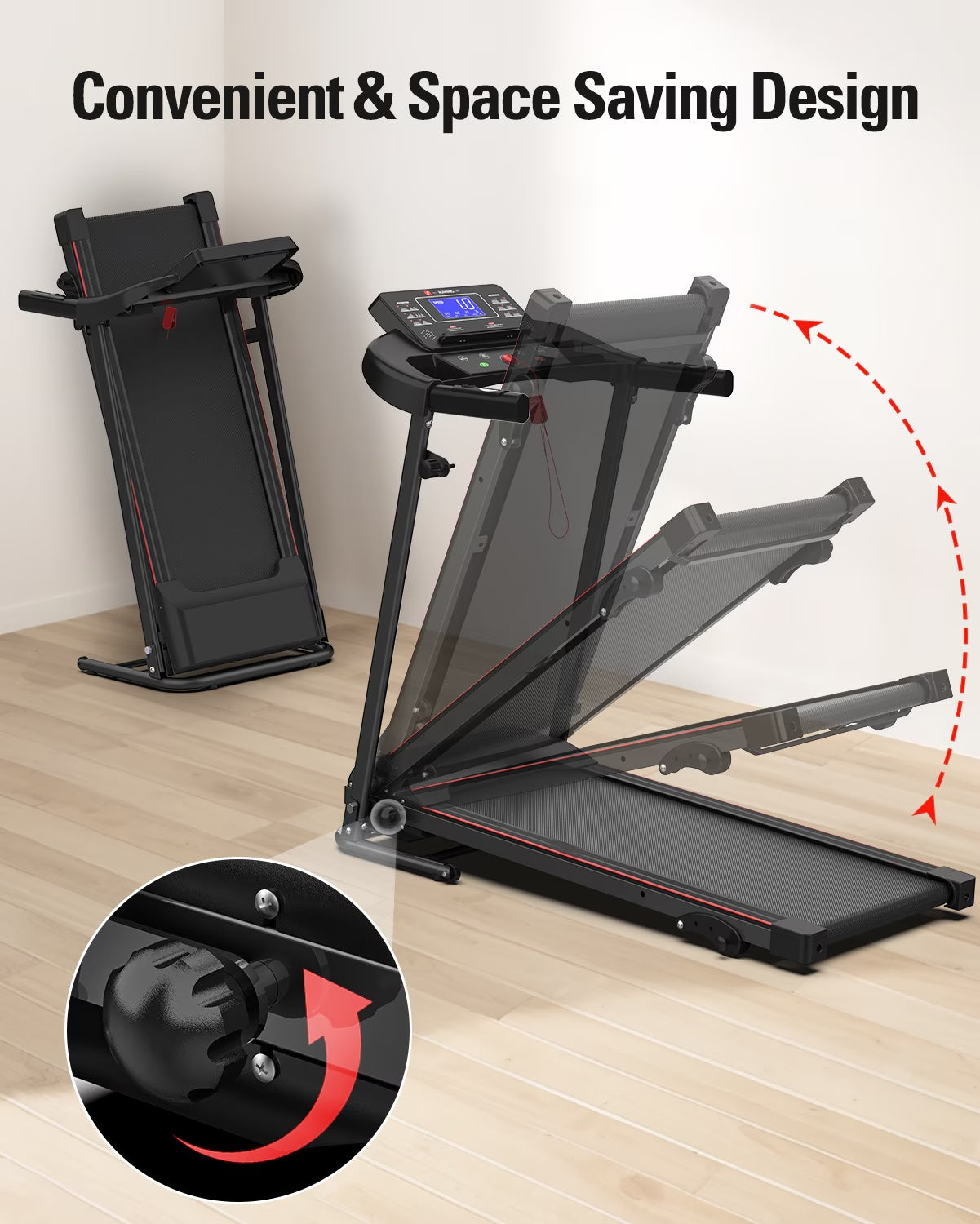 Foldable Treadmill Fitness Walking Machine-Compact Home Cardio Trainer