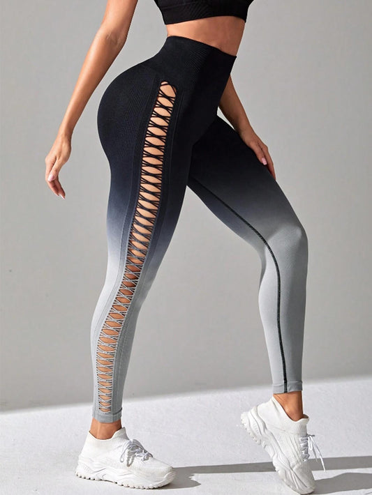 Women's High-Waisted Gradient Yoga Pants, Cutout Leggings, Booty Lifting, Athletic Long Tights For Fitness Workout, Breathable Sportswear










Snatched Gradient Seamless Booty Leggings- High Waist Lift
