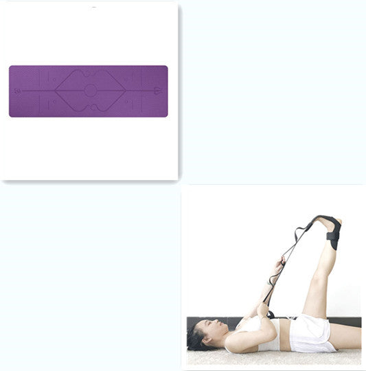 Non-Slip TPE Yoga Mat with Position Lines- Ideal for Beginners