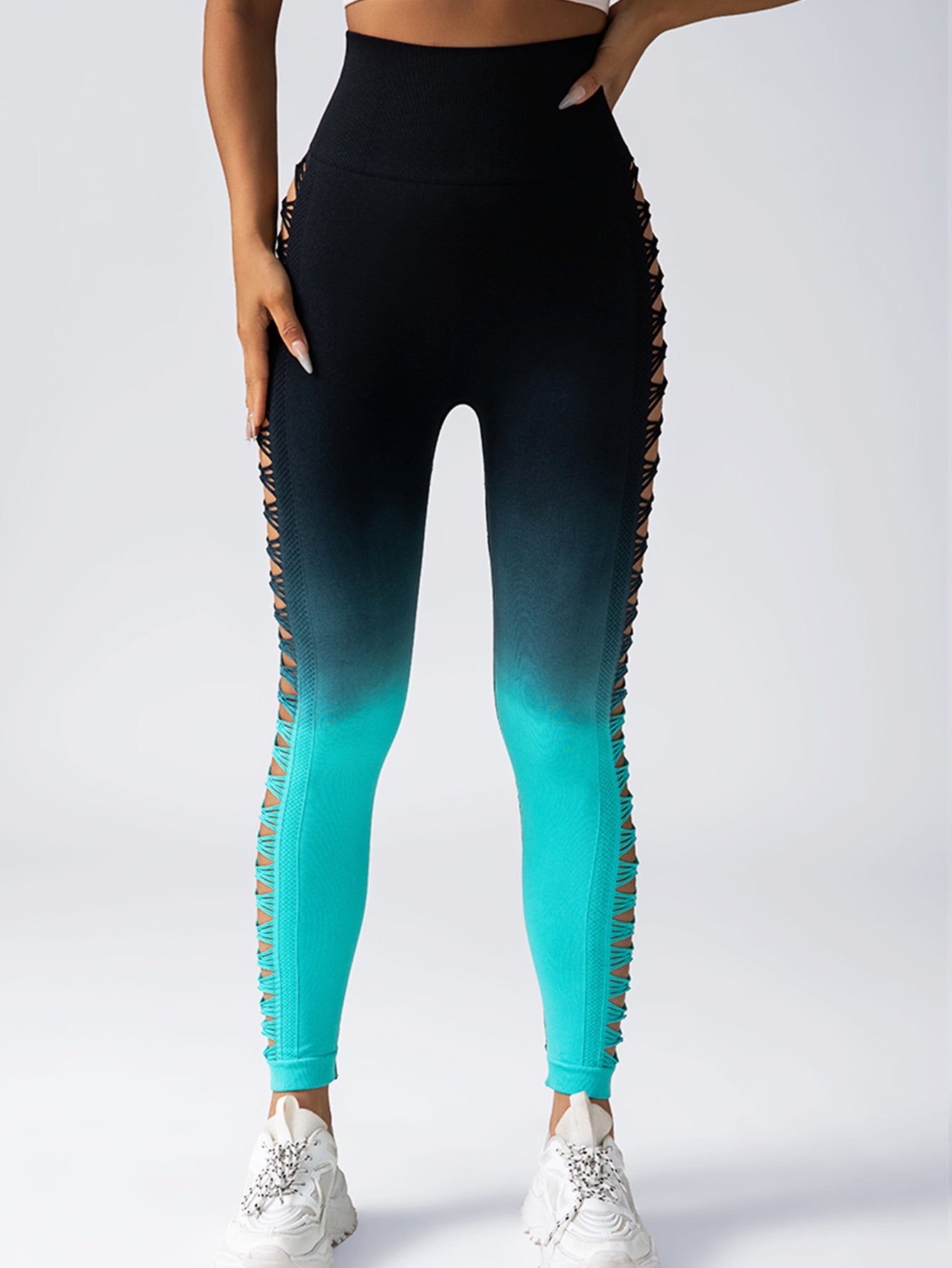 Women's High-Waisted Gradient Yoga Pants, Cutout Leggings, Booty Lifting, Athletic Long Tights For Fitness Workout, Breathable Sportswear










Snatched Gradient Seamless Booty Leggings- High Waist Lift