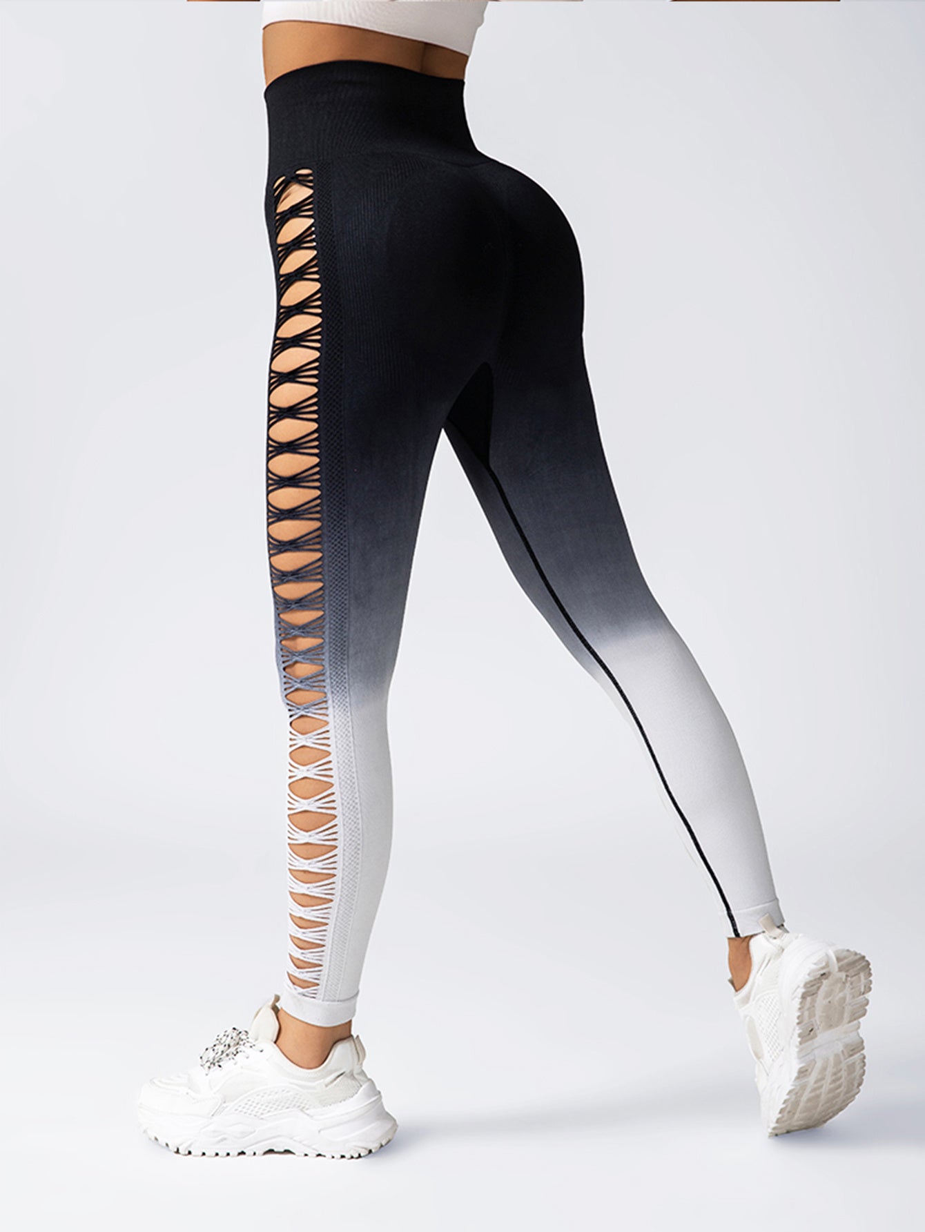 Women's High-Waisted Gradient Yoga Pants, Cutout Leggings, Booty Lifting, Athletic Long Tights For Fitness Workout, Breathable Sportswear










Snatched Gradient Seamless Booty Leggings- High Waist Lift