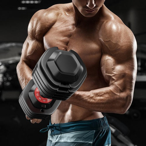 Adjustable Fitness Dumbbells- 5-in1 Weight Set (up to 50lbs)
