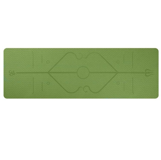Non-Slip TPE Yoga Mat with Position Lines- Ideal for Beginners