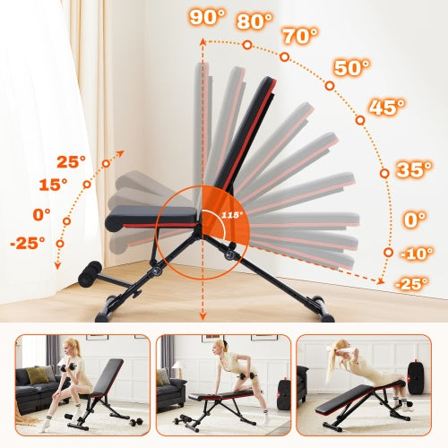 PowerPro Adjustable Weight Bench- Foldable Home Gym Bench for Full Body Strength Training (795LB Capacity)