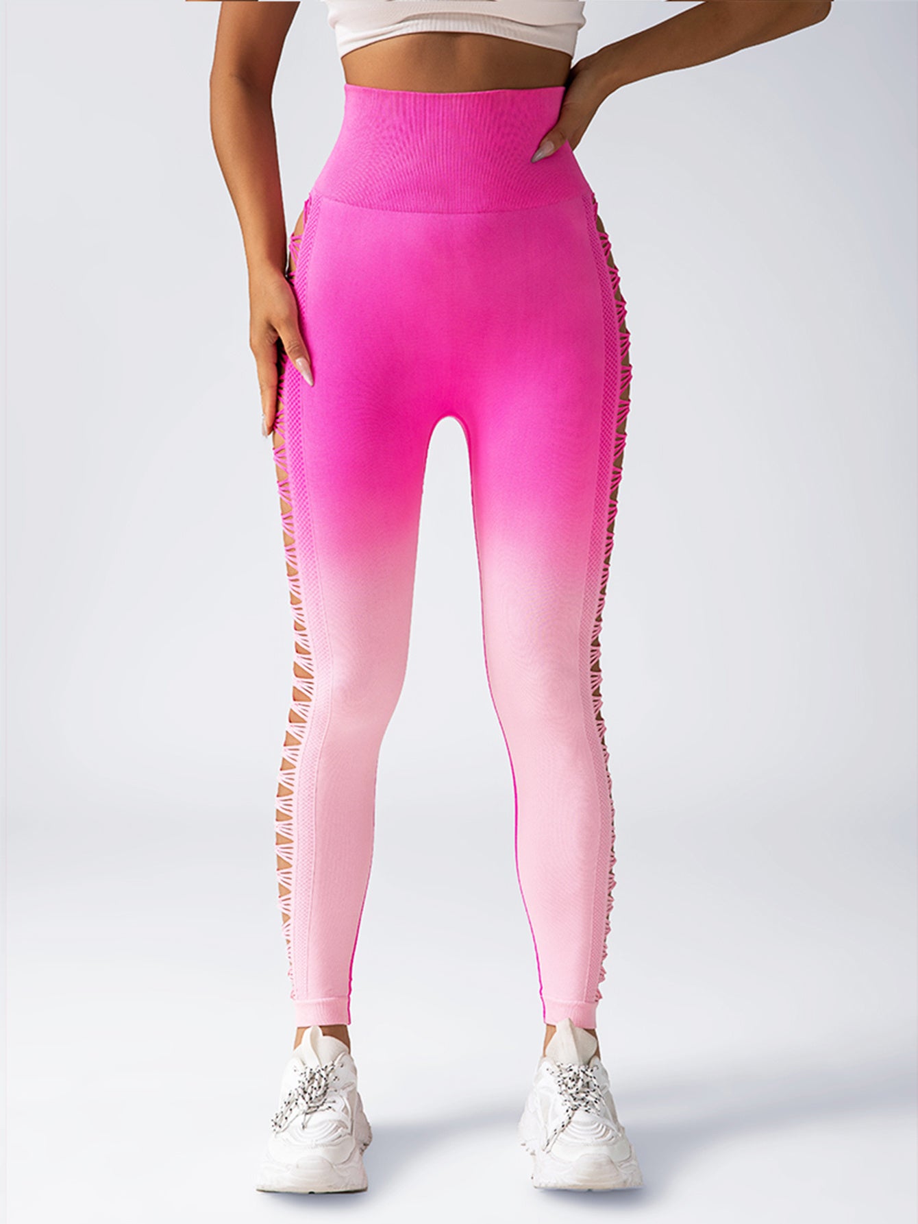 Women's High-Waisted Gradient Yoga Pants, Cutout Leggings, Booty Lifting, Athletic Long Tights For Fitness Workout, Breathable Sportswear










Snatched Gradient Seamless Booty Leggings- High Waist Lift