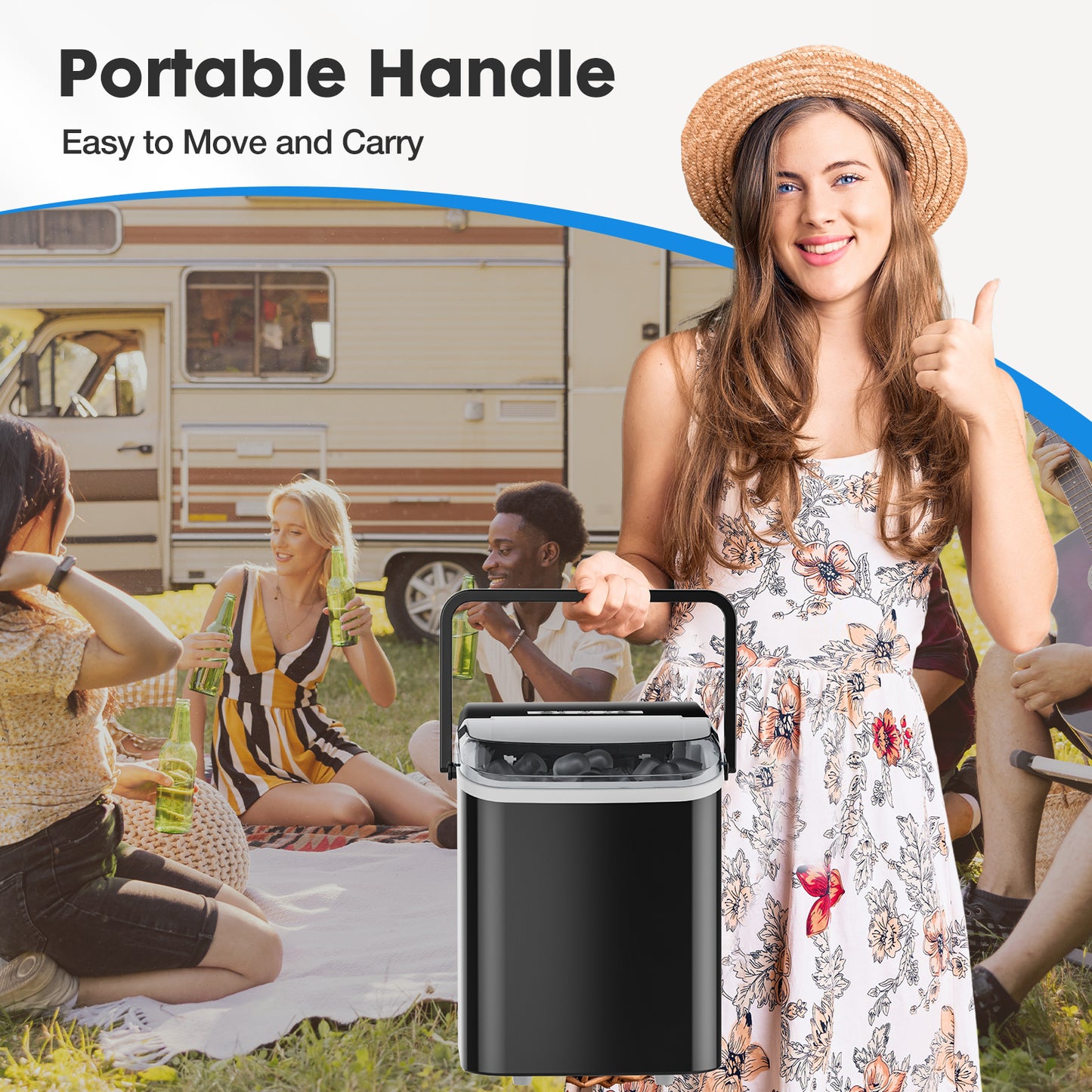 ChillVibe Portable Countertop Ice Maker- Fast Ice, Anytime, Anywhere
