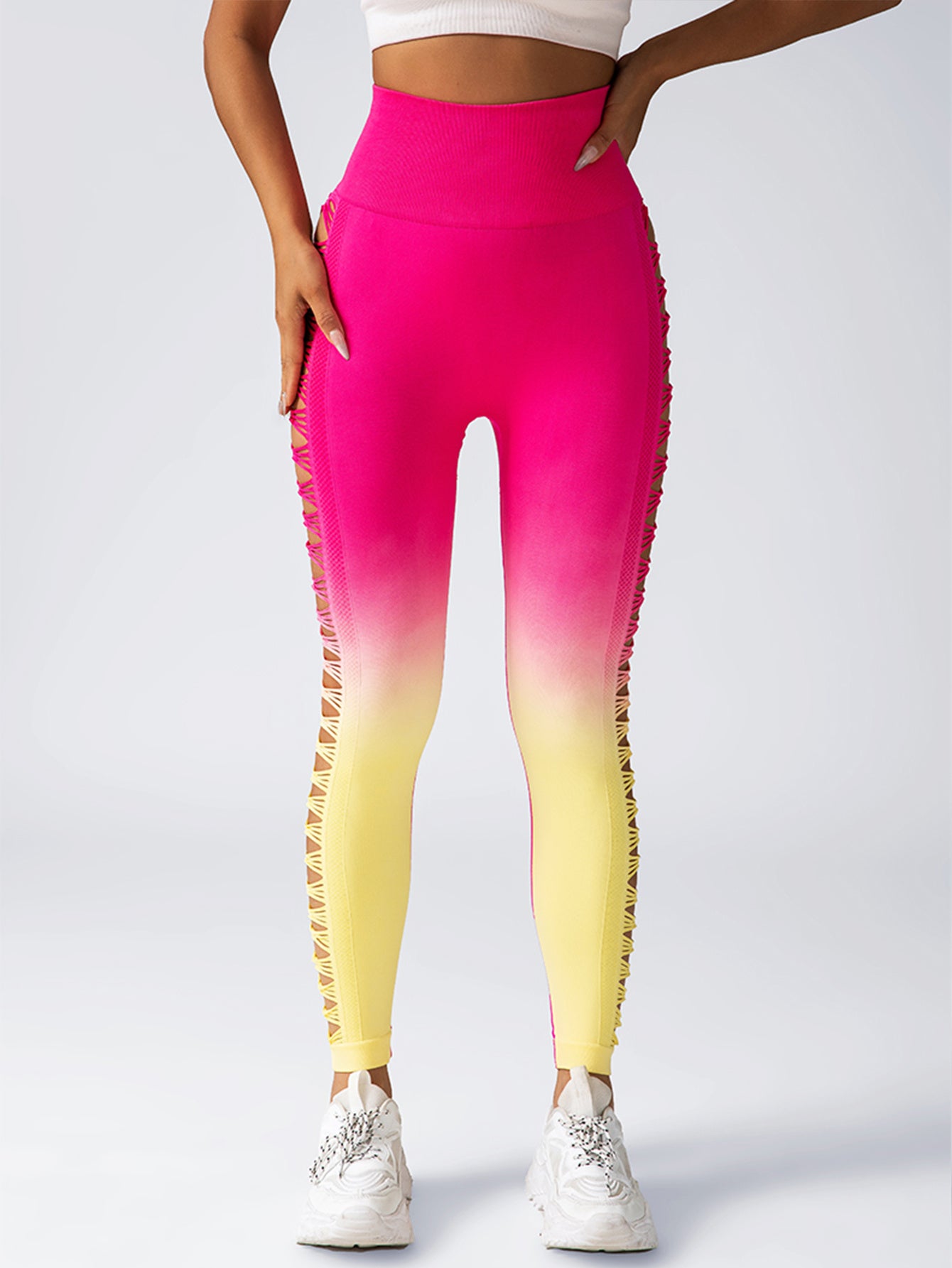 Women's High-Waisted Gradient Yoga Pants, Cutout Leggings, Booty Lifting, Athletic Long Tights For Fitness Workout, Breathable Sportswear










Snatched Gradient Seamless Booty Leggings- High Waist Lift