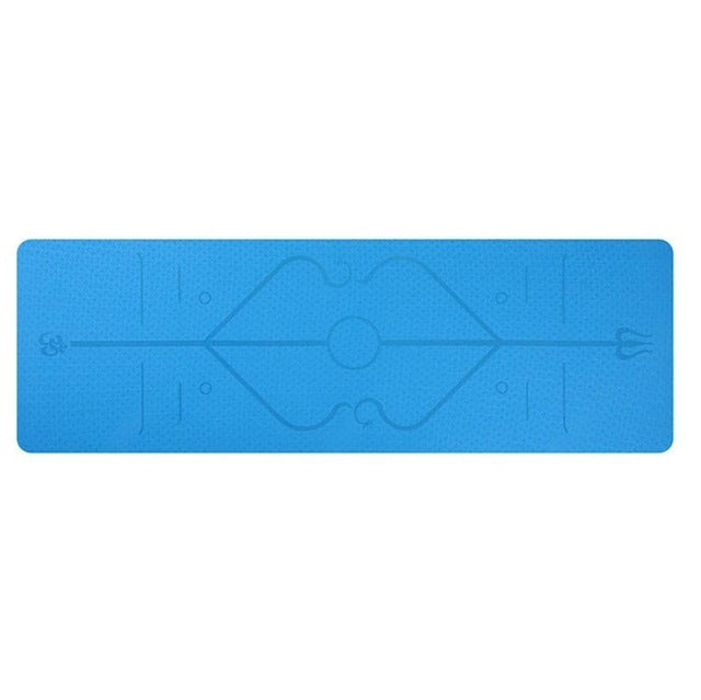 Non-Slip TPE Yoga Mat with Position Lines- Ideal for Beginners