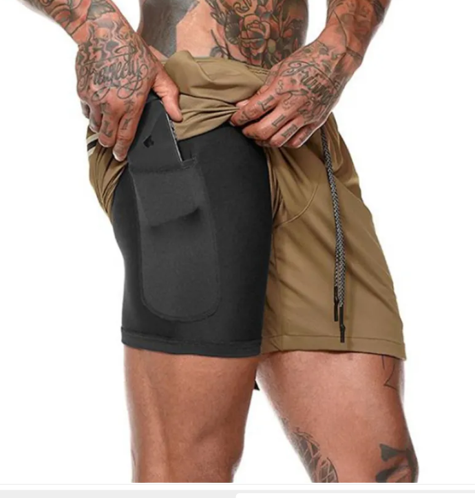 Men's Performance Compression Shorts- With Phone Pocket/Gym & Training Essentials