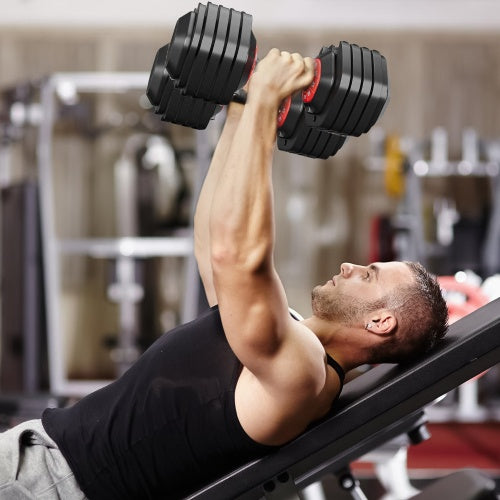Adjustable Fitness Dumbbells- 5-in1 Weight Set (up to 50lbs)