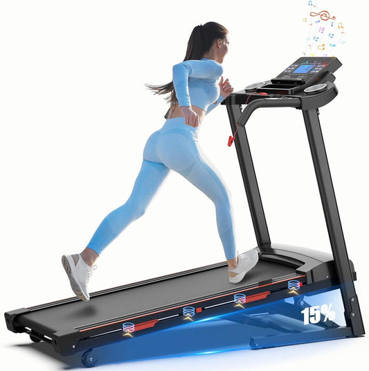"Run It Up- Heavy Duty Foldable Treadmill with Incline + LCD