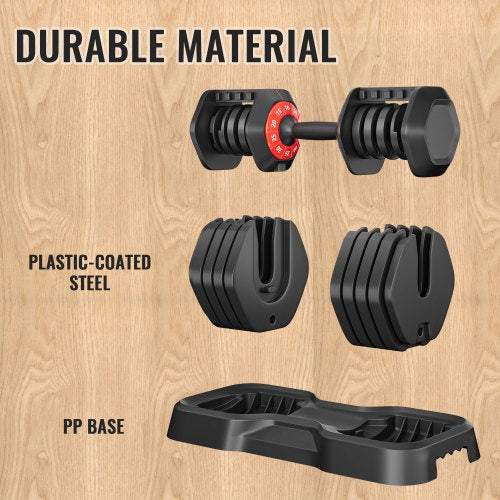 Adjustable Fitness Dumbbells- 5-in1 Weight Set (up to 50lbs)