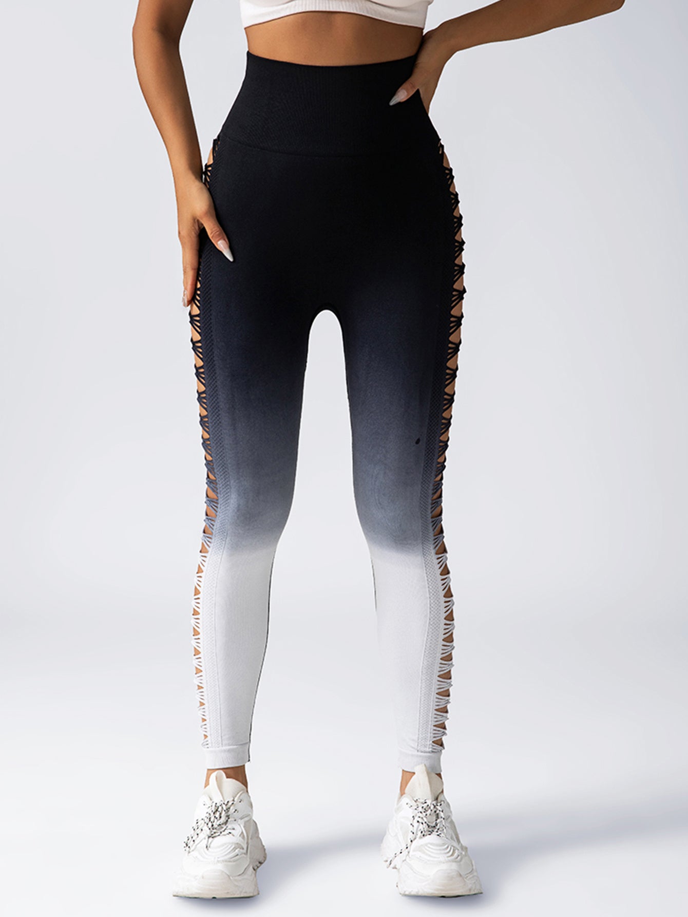 Women's High-Waisted Gradient Yoga Pants, Cutout Leggings, Booty Lifting, Athletic Long Tights For Fitness Workout, Breathable Sportswear










Snatched Gradient Seamless Booty Leggings- High Waist Lift