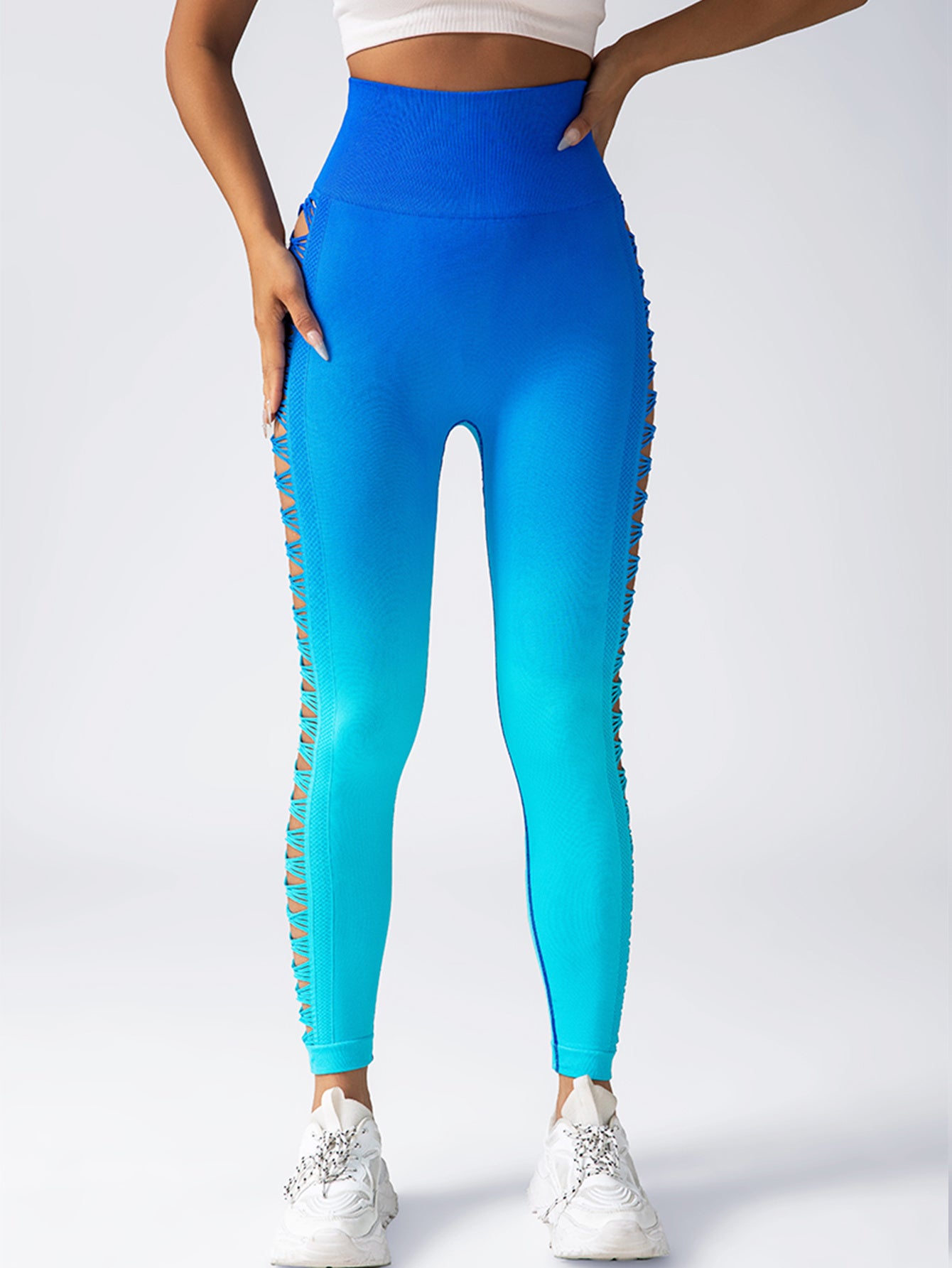 Women's High-Waisted Gradient Yoga Pants, Cutout Leggings, Booty Lifting, Athletic Long Tights For Fitness Workout, Breathable Sportswear










Snatched Gradient Seamless Booty Leggings- High Waist Lift