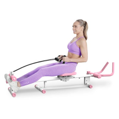 4-in-1 Core Crusher: Ab Glider, Rowing, Leg Press & Roman Chair Machine