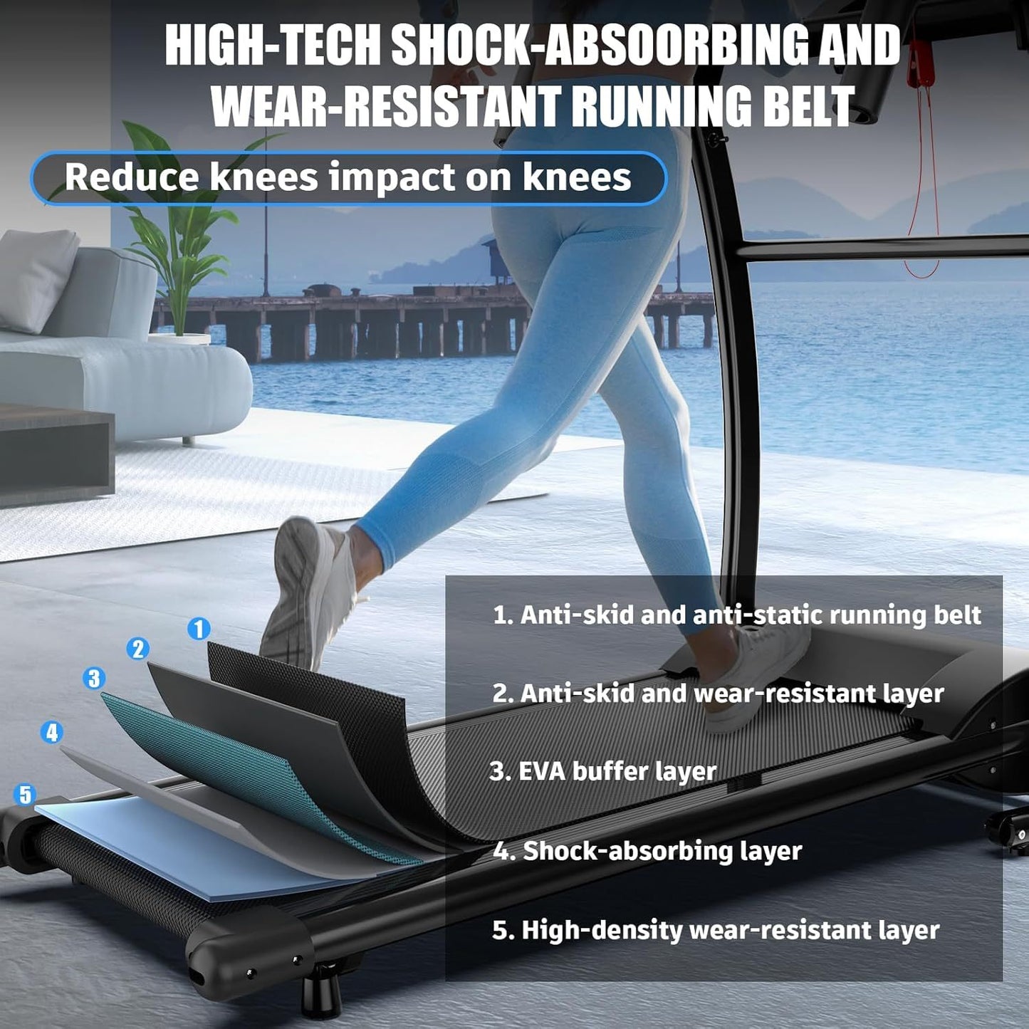 2-in1 Walking Treadmill with Handlebar-Foldable, 300 lbs. Capacity Remote Controlled for Home & Office