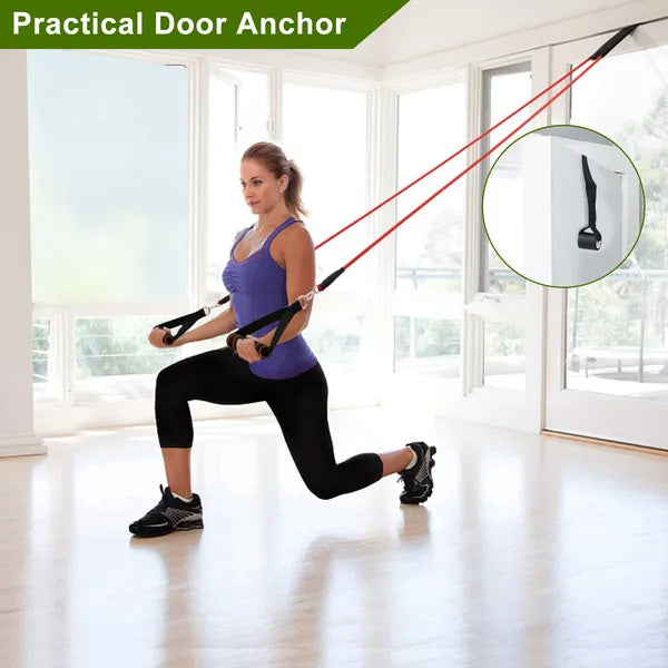 11- Piece Resistance Bands Set- Full Body Workout, Portable Home Gym